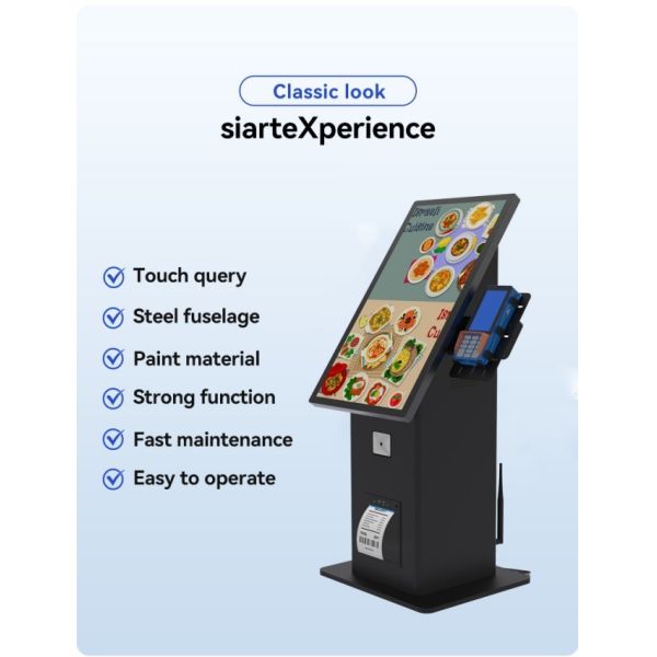 21.5 inch Desktop Self Ordering Pos Printer Ordering Kiosk Digital Restaurant Menu Self Payment Kiosks