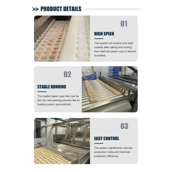 Food Industry Biscuit Packing Machine Automatic Paper Cup Laoding System