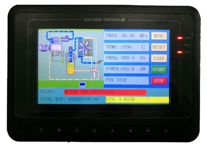 75HP Two Stage Air Compressor / Twin Screw Compressor Intelligent PLC