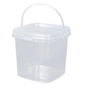 China Bucket Clear Plastic Protein Tubs Puffs Food With PP Lid Customized Logo Packaging wholesale