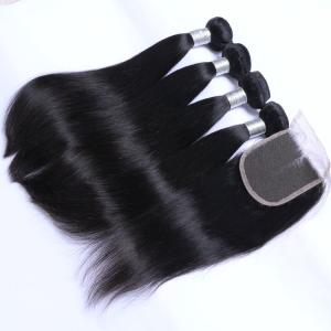 China 7A Straight Brazilian Hair Bundles With Closure , Grade 7A Human Hair wholesale