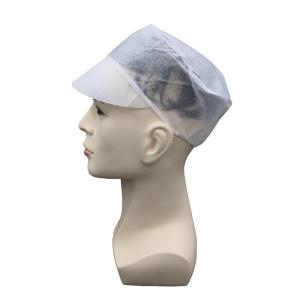 China Non Woven Disposable Worker Cap White With Snood wholesale