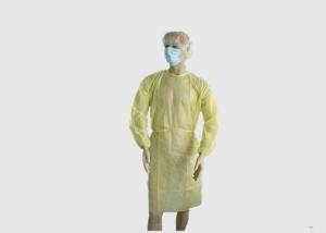 China Non Absorbent Yellow Isolation Gowns , Disposable Barrier Gowns Lightweight wholesale