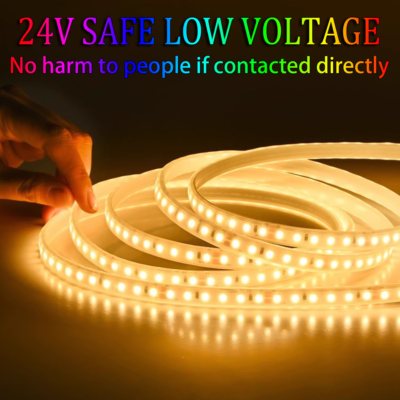 24V Low Voltage Bare Board Led Light Strip Self-Adhesive Light Trough 20 Meters No Voltage Drop 12V Three-Color Soft Light Strip Linear Light Source