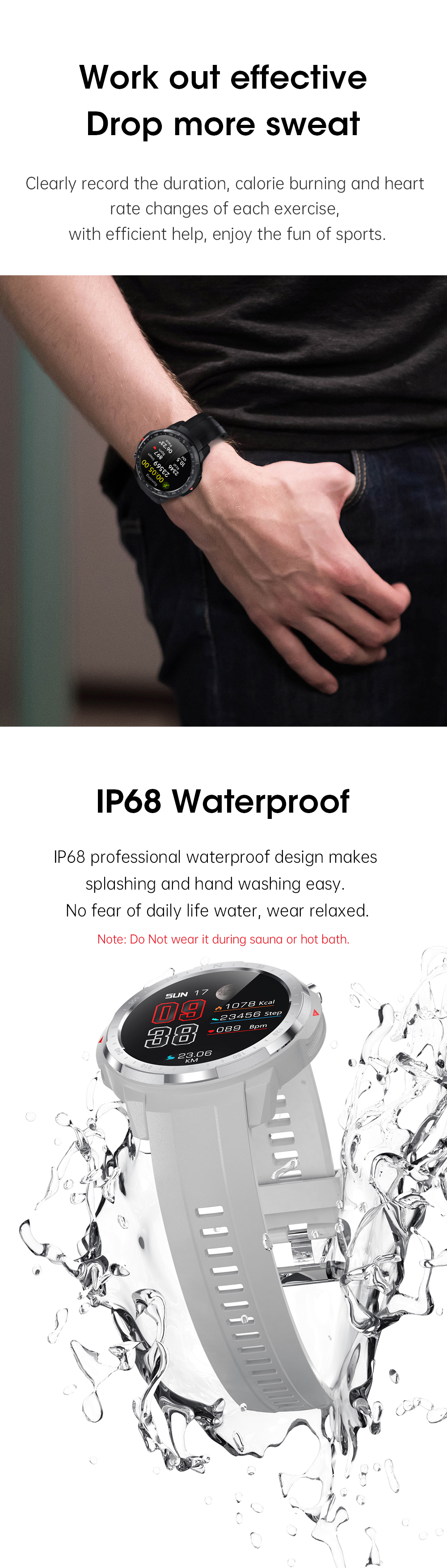 L30 Smart Watch Waterproof IP68 BT3.0 Call 450mAh Long Working Time