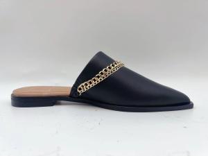 China SGS Womens Black Flat Casual Shoes , One Piece Black Closed Toe Slippers wholesale