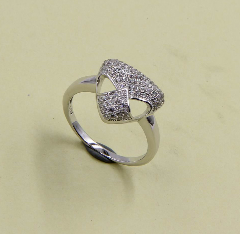 Sterling Silver Rings Petite Prong Pave CZ Pear Heart Chevron Oval Round Evil Eye Sterling Silver Rose Ring Sterling