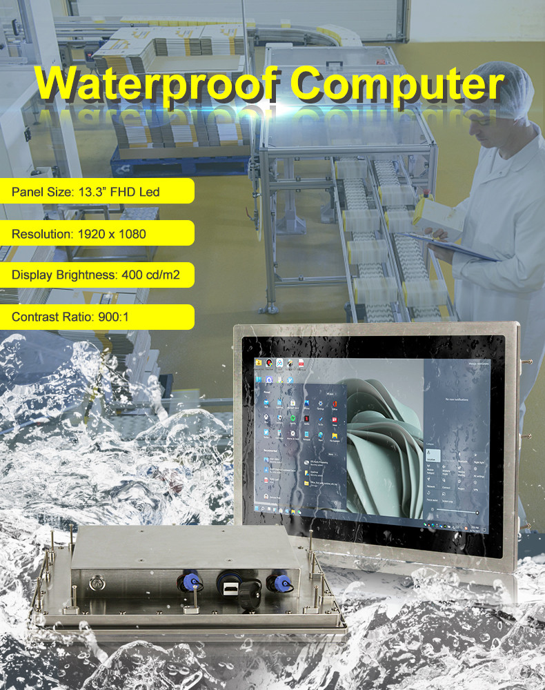 IP69K Industrial Panel PC 3855U CPU 13.3 Inch Waterproof Panel PC