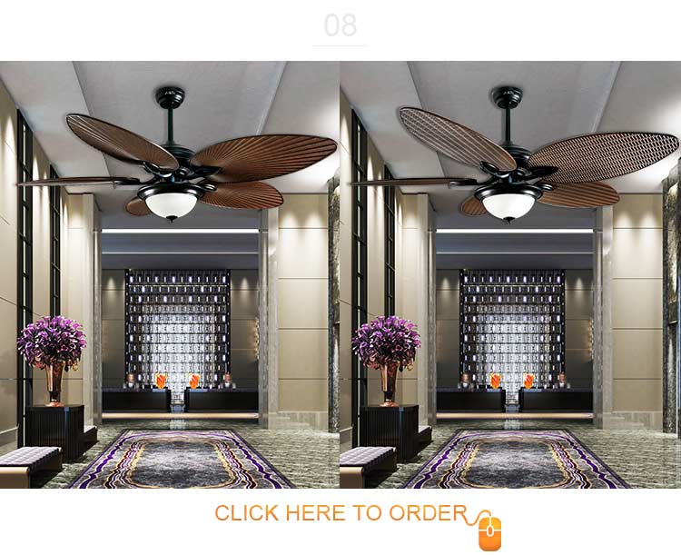 Hotel Decorative 56 Inch Ceiling Fan with Light and Remote Control in Traditional Style