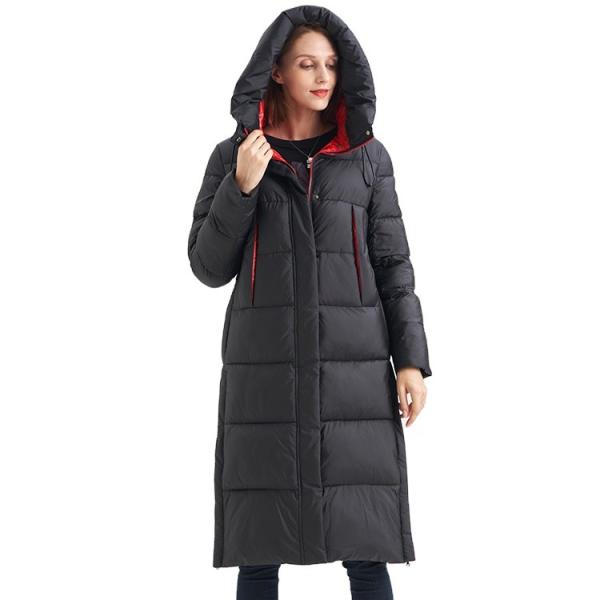 FODARLLOY Ladies Warm Hooded Cotton-Padded Clothes Women Slim Long Down Winter
