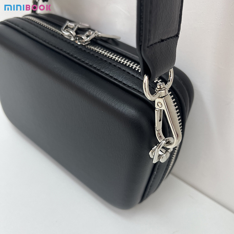 Custom Logo Men's Leather Sling Bag PU Leather Square Box Shape Purses Stylish Design