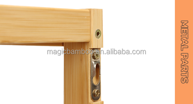 OEM Bamboo Bathroom Wall Shelf Over Toilet Storage With Hooks