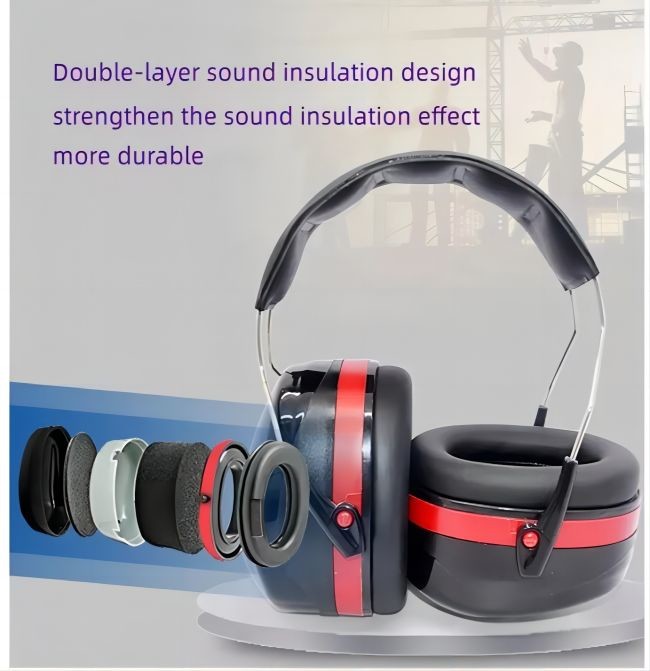 Protective Industrial 31dB NRR Ear Muff Protection Adjustable Foldable