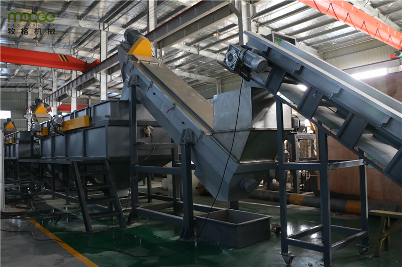 Dewatering Plastic Film Recycling Machine HDPE Washing Line 5000KG/H
