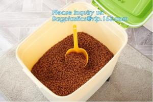 China Promotion Plastic airtight lid Pet Food Storage Container, 40L /15KG Large Rectangle Shape Plastic PET Dog Food Containe wholesale