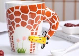 China 15 Oz 450ml Giraffe 9cmx11cm 3D Ceramic Mugs wholesale