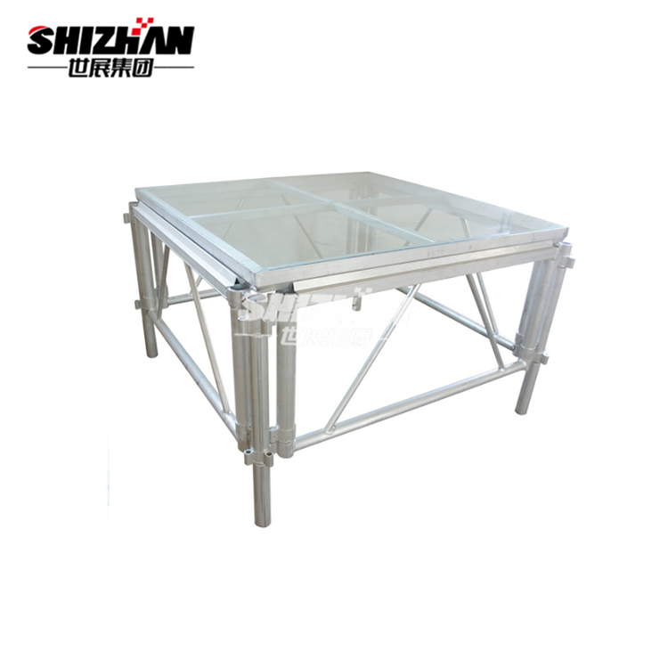 750kg/Sqm Mobile Portable Glass Stage Decoration Round For Wedding