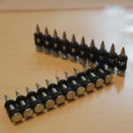 304 Stainless Steel Concrete Nail Pins Gas Drive Pins Black Collated Strip