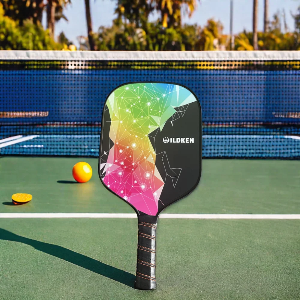 2 Paddle 4 Balls 1 Bag Fiberglass Pickleball Paddle Set 10mmPP Honeycomb Core Length cm 40