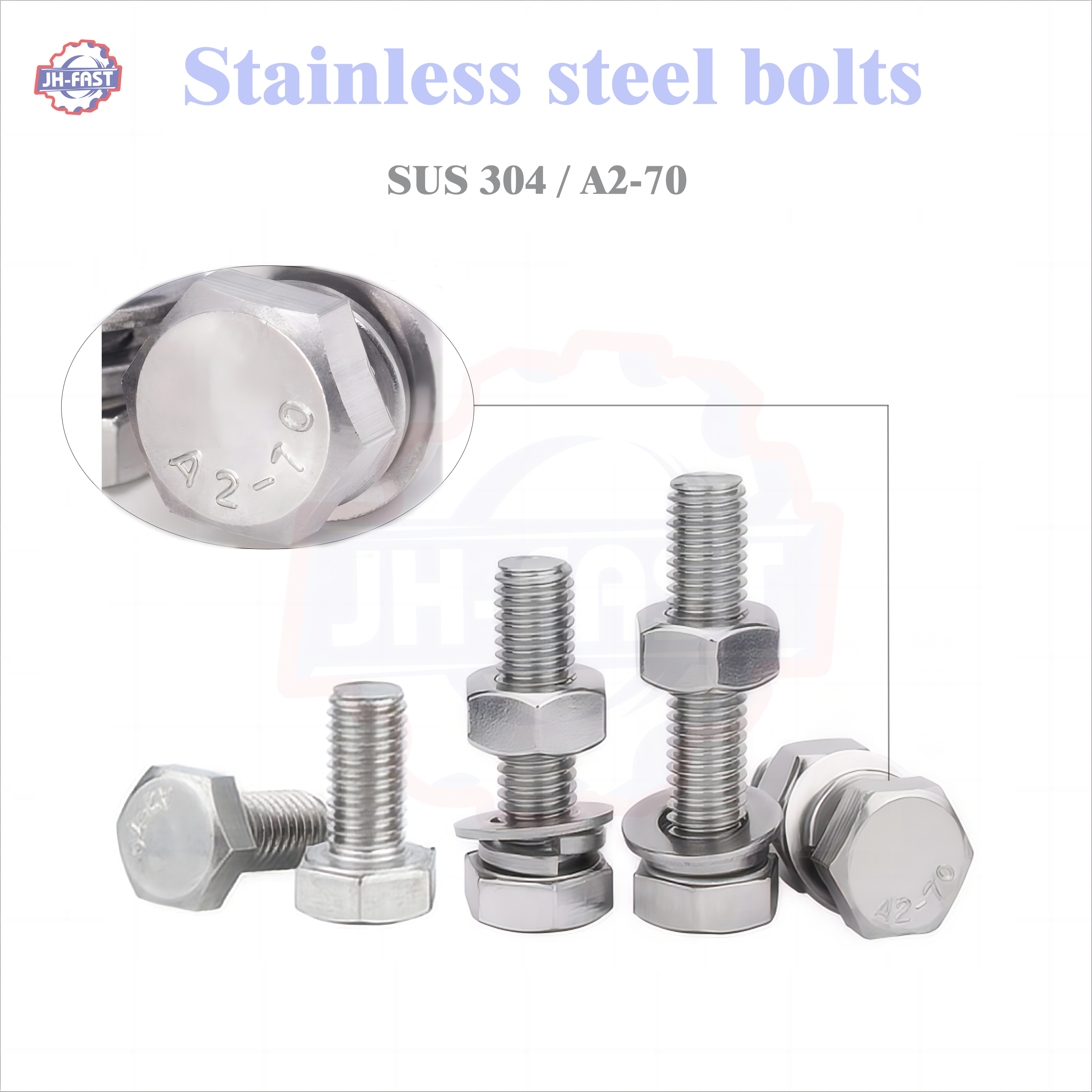 Stainless Steel 304 316 DIN931 DIN933 Hex Head Bolts with Customized Service