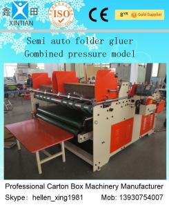 China Semi-Auto Folder Gluer Carton Packing Machine , High Efficiency wholesale