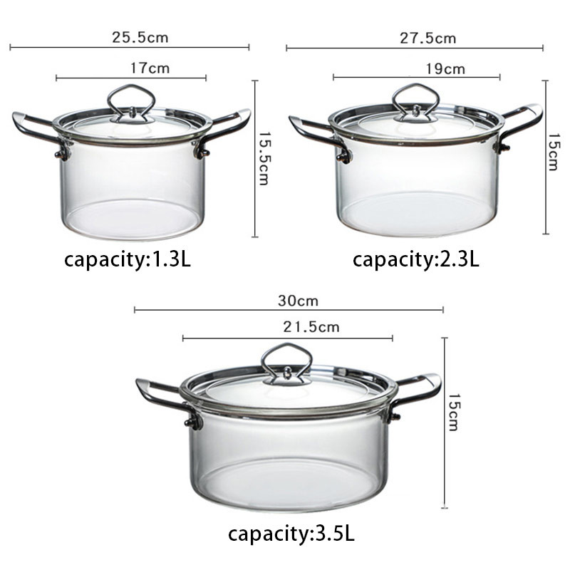 Customized Logo Simple 5L Borosilicate Glass Soup Pot