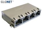 Tab Up LED RJ45 Multiple Port Connectors POE 0.35mm Phoshpor Bronze