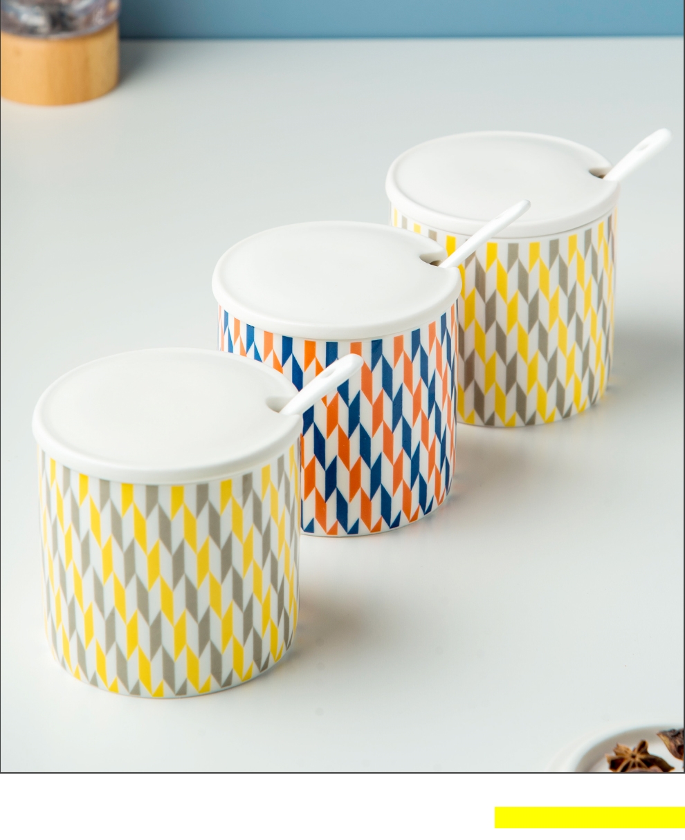 Modern Design Style Stoneware Ceramic Seasoning Jar Set With Sustainable Bohemia Spice Jars