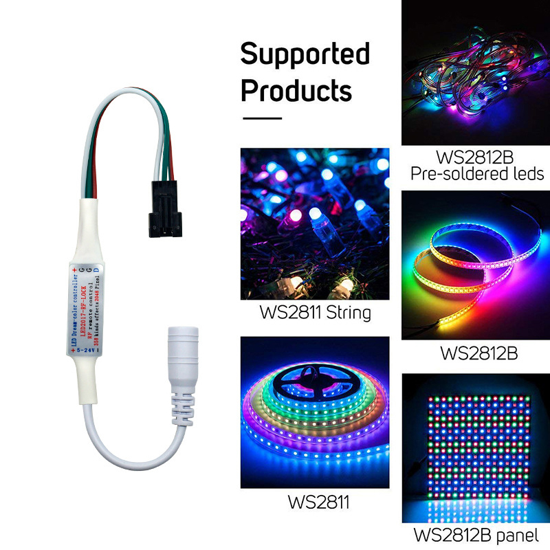 WS2811 Pixel LED Strip Controller DC 5V 12V 24V With 14 Keys RF Remote