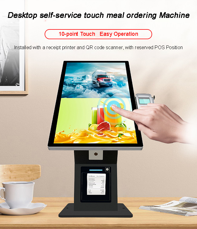 21.5'' Wall Mounted Self Ordering Kiosk Facial Recognition Ordering Kiosk Machine