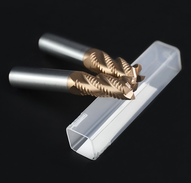 Tungsten Steel Roughing Milling Cutter Rough Corn End Mill With Corrugated Wave