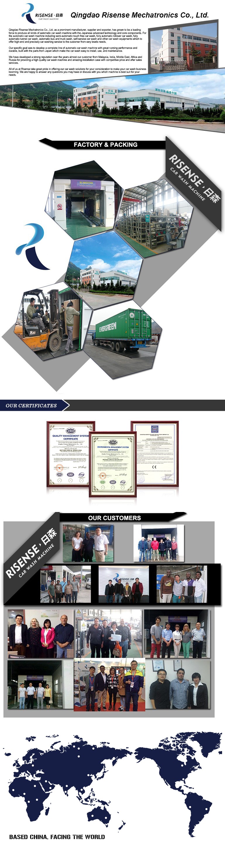 Self Service Car Wash With CE Coin / Card Operation And Extended Rod