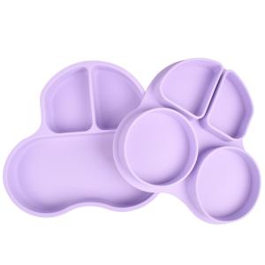 China Non Toxic Silicone Childrens Plates Lead Free Suction Divided Plate wholesale