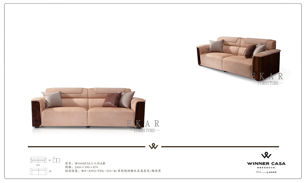 Luxury Modern Design 7 Seater Nubuck Leather Sofa Set W006SF1A