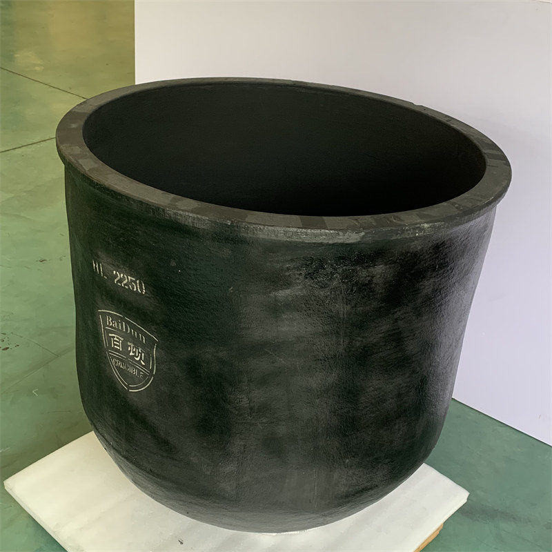 Metal Melting Silicon Carbide Graphite Crucible Round Low Slag Adherence