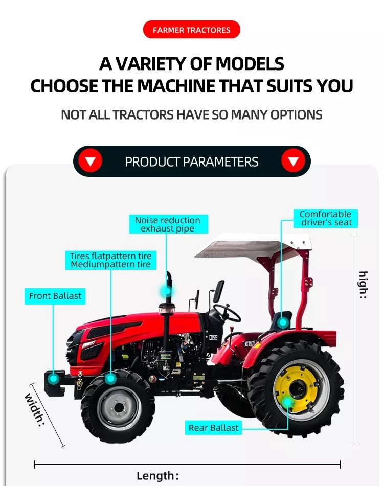 Convenient Maintenance 4 Wheel Drive Garden Tractor Walking 30 Hp Mini Tractor