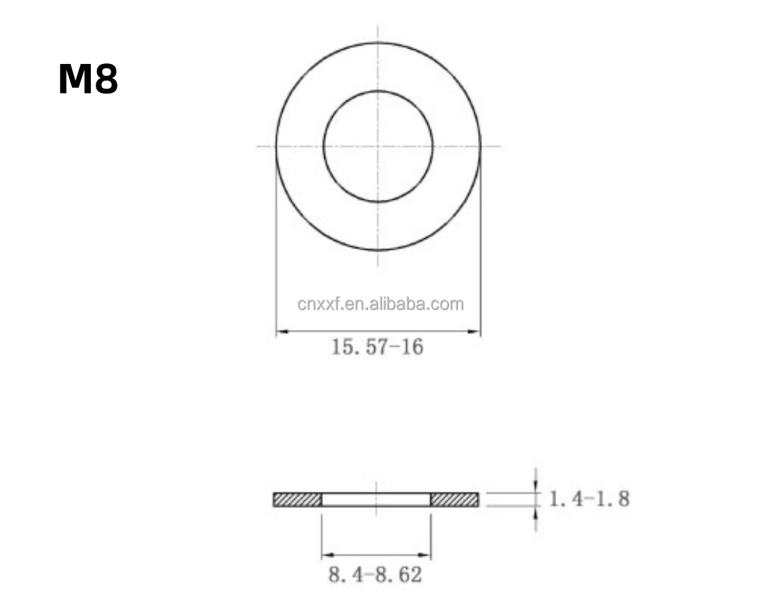 NXF 2507 DIN125 M6-M39 Duplex Stainless Steel Flat Washer Heavy Industry Approved for Flat Surface Durability Enhancement