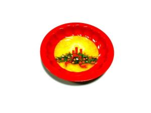 China Red Metal Tin Serving Trays , Round Water / Food Serve Tray For Restaurant wholesale