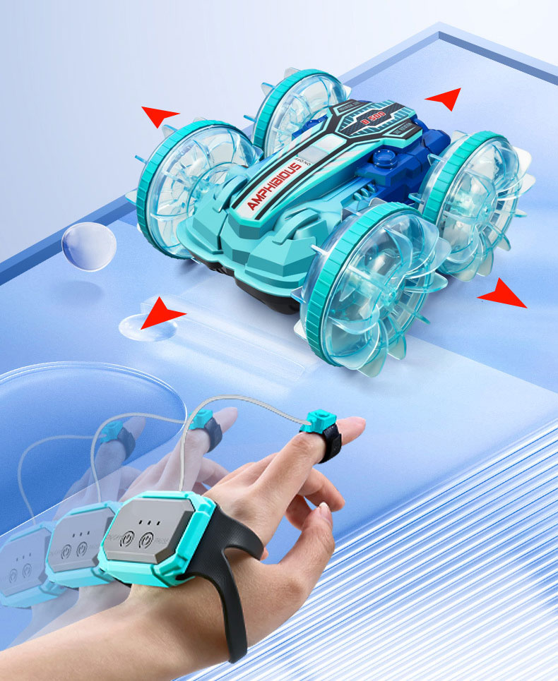 14 Years up Colorful Lighting Double-sided Stunt Remote Control Car with Dual Control