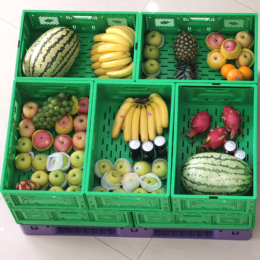 Stackable Plastic Storage Basket Functional Vegetable Turnover Basket 600x400x220mm