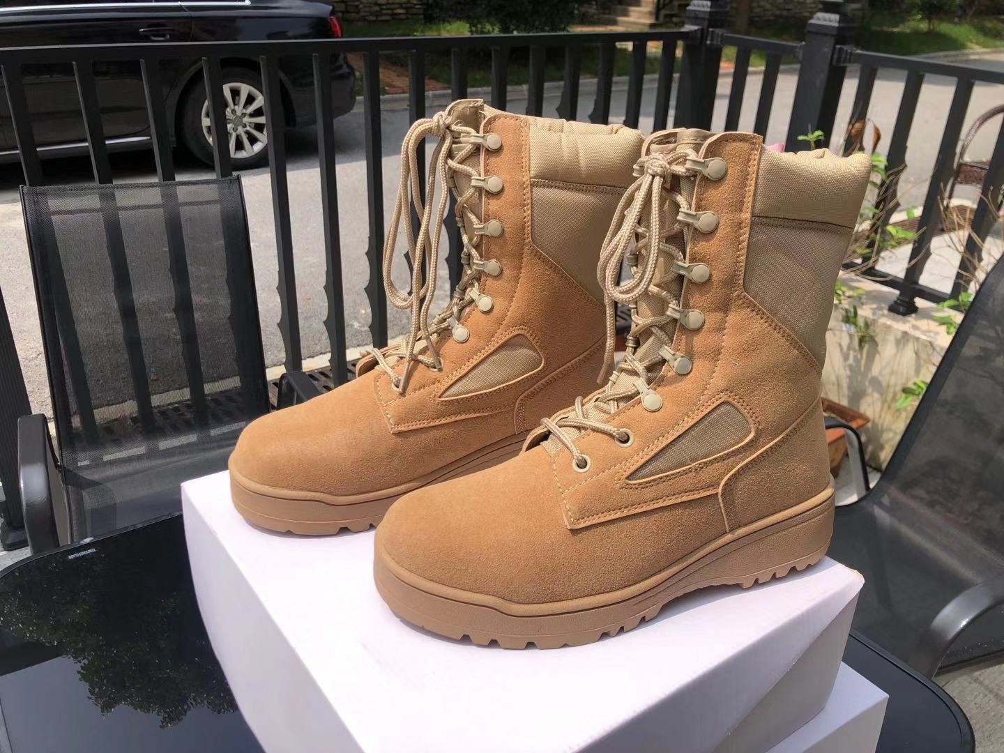 OEM ODM Canvas Steel Toe Combat Tactical Boots For Desert