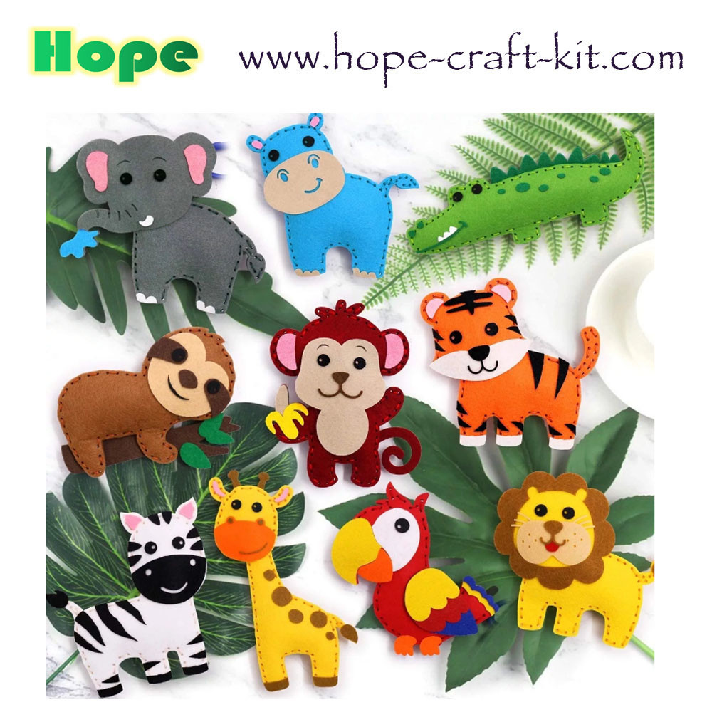 Felt Nonwoven Cloth Sewing with Safe Plastic Niddles for Kids Children Creative DIY handcraft Animals Bags OEM ODM