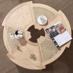 Outdoor Center Cane Round Coffee Rattan Table 80 * 80