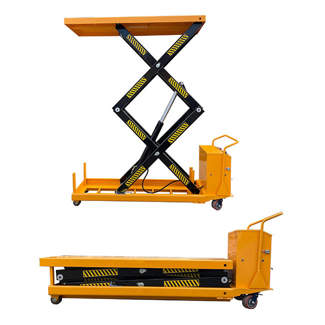 Max Height 51.18in Electric Scissor Lift Tables 2 Ton 24V Battery