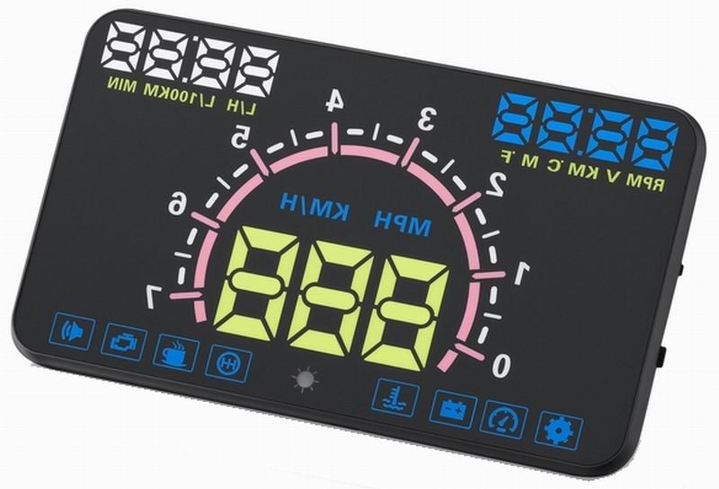 Ouchuangbo 5.8 inch hud head up diplay with OBD2 Interface Plug & Play ES350 Vehicle-Mounted Speeding Warning Alarm