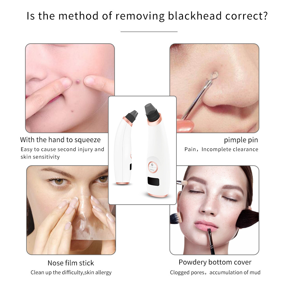 Home Usage Blackhead Remover Machine Rechargeable Face Massager Wrinkle Reducer