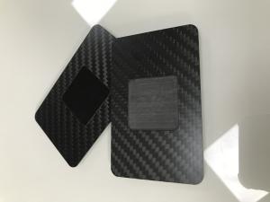 China Matte Black Carbon Fiber Business Cards With NFC 13.56MHz Chip CR80 85x54mm wholesale