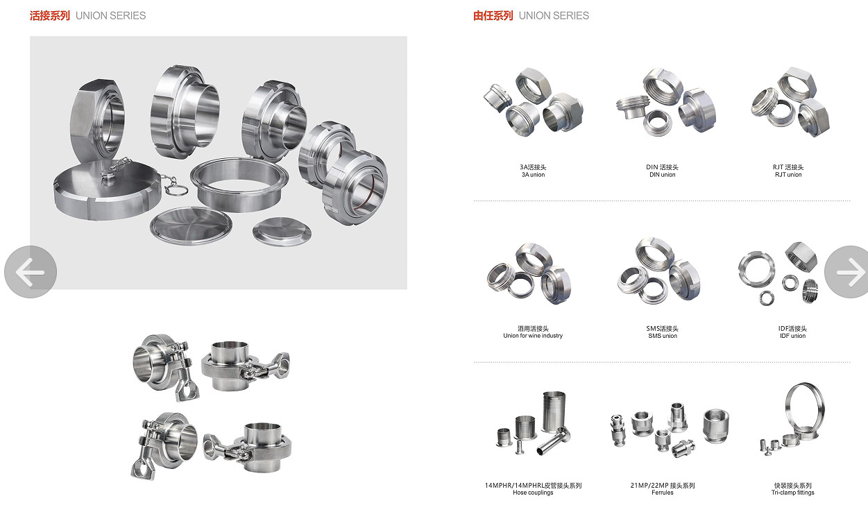 Hygienic Stainless Steel Pipe Union , Hex Union Fitting 6 Inch