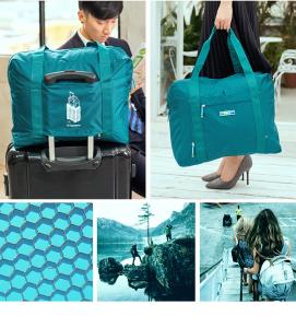 China Lightweight Fold Up Carry Bags , High Durability Travel Blue Folding Bag wholesale