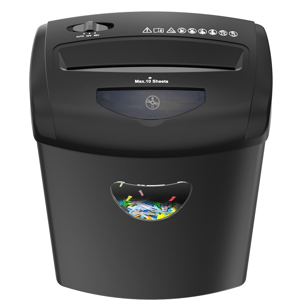 Credit Card CD And 10 Sheets A4 Paper Shredder Machine With 21L Waste Basket Bin CD218P